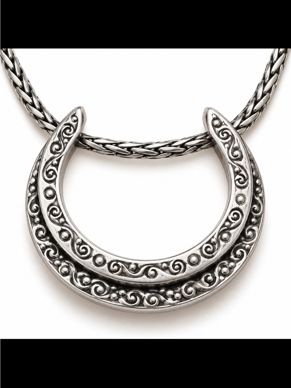 Brighton Silver “Starry Night” Double Horseshoe Pendant Necklace - Picture 4 of 6